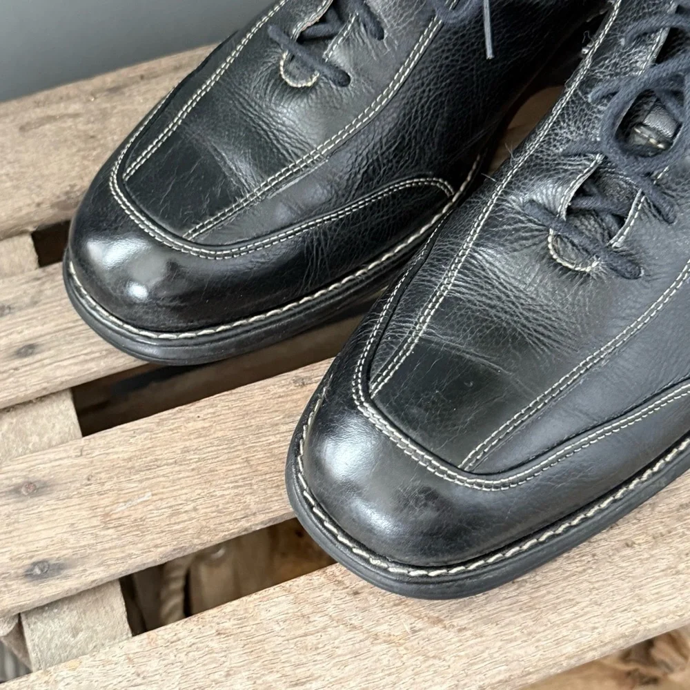 Johnston & Murphy Oxford Shoes Mens‎ 11.5 Black Sheepskin Leather A33